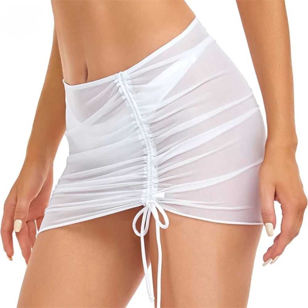 Ruched Mesh Swim Cover