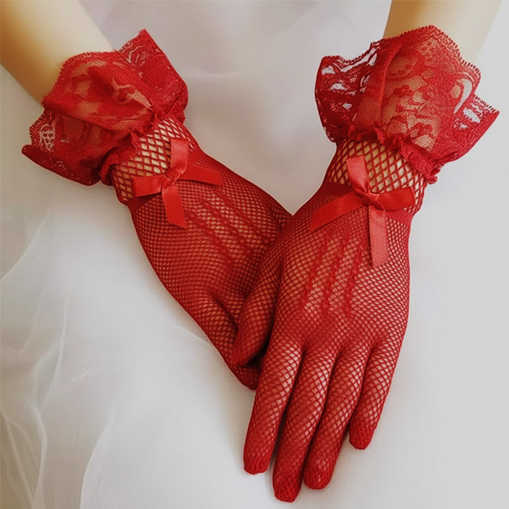 Mesh Fishnet Gloves Lace Mittens
