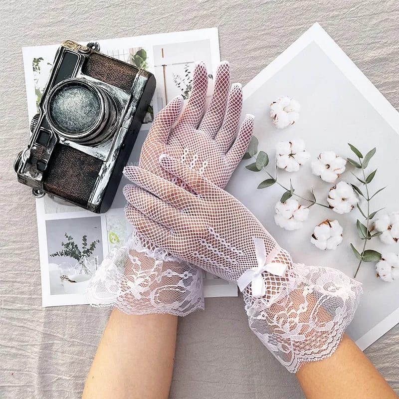 Mesh Fishnet Gloves Lace Mittens