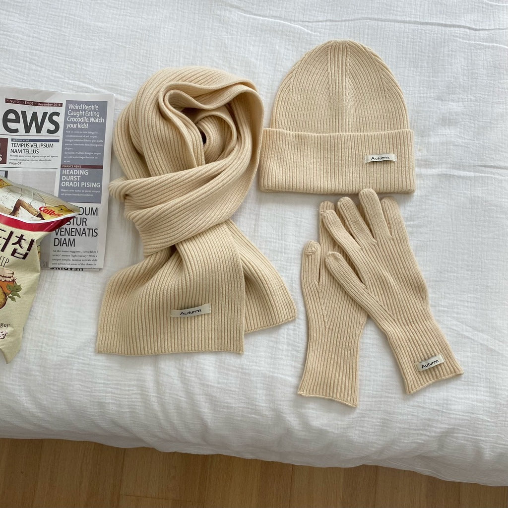 Three-piece Set Women's Scarf Hat Set