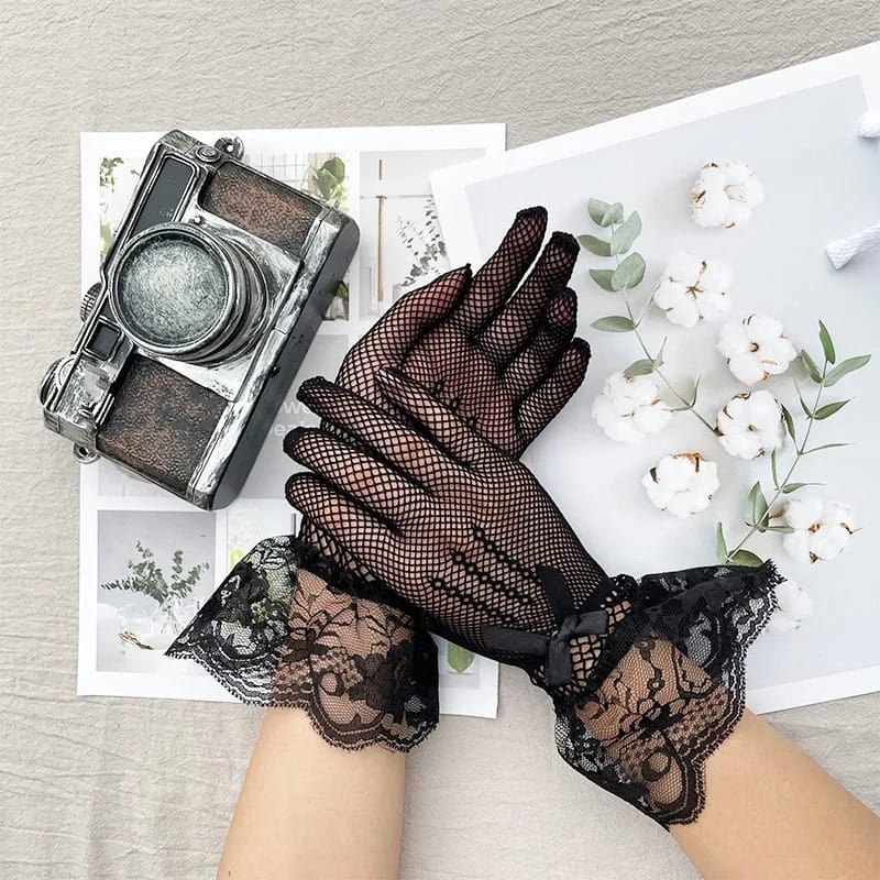 Mesh Fishnet Gloves Lace Mittens