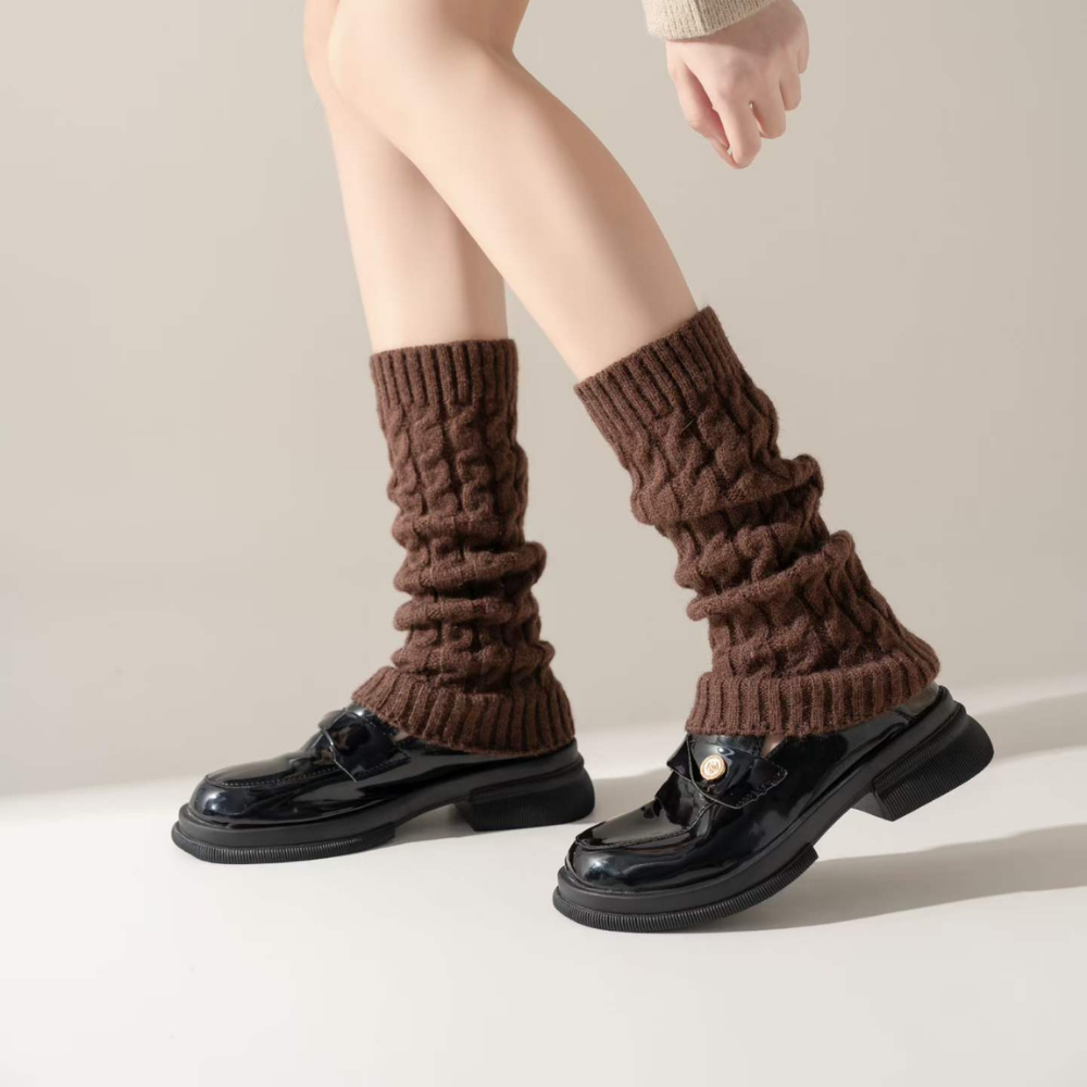Knitted Leg Warmers with Wide Knit Pattern | Stylish Winter - Lavito ...