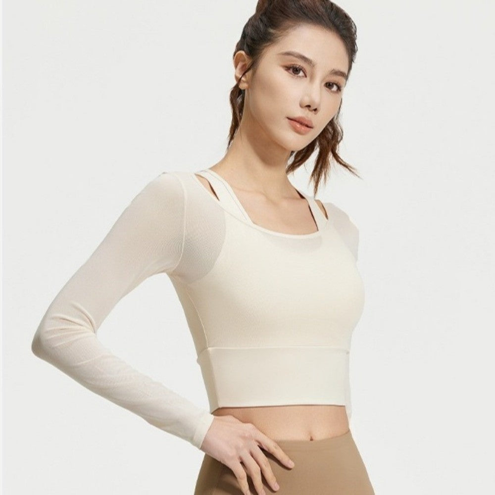 Mesh long sleeved yoga clothes 210
