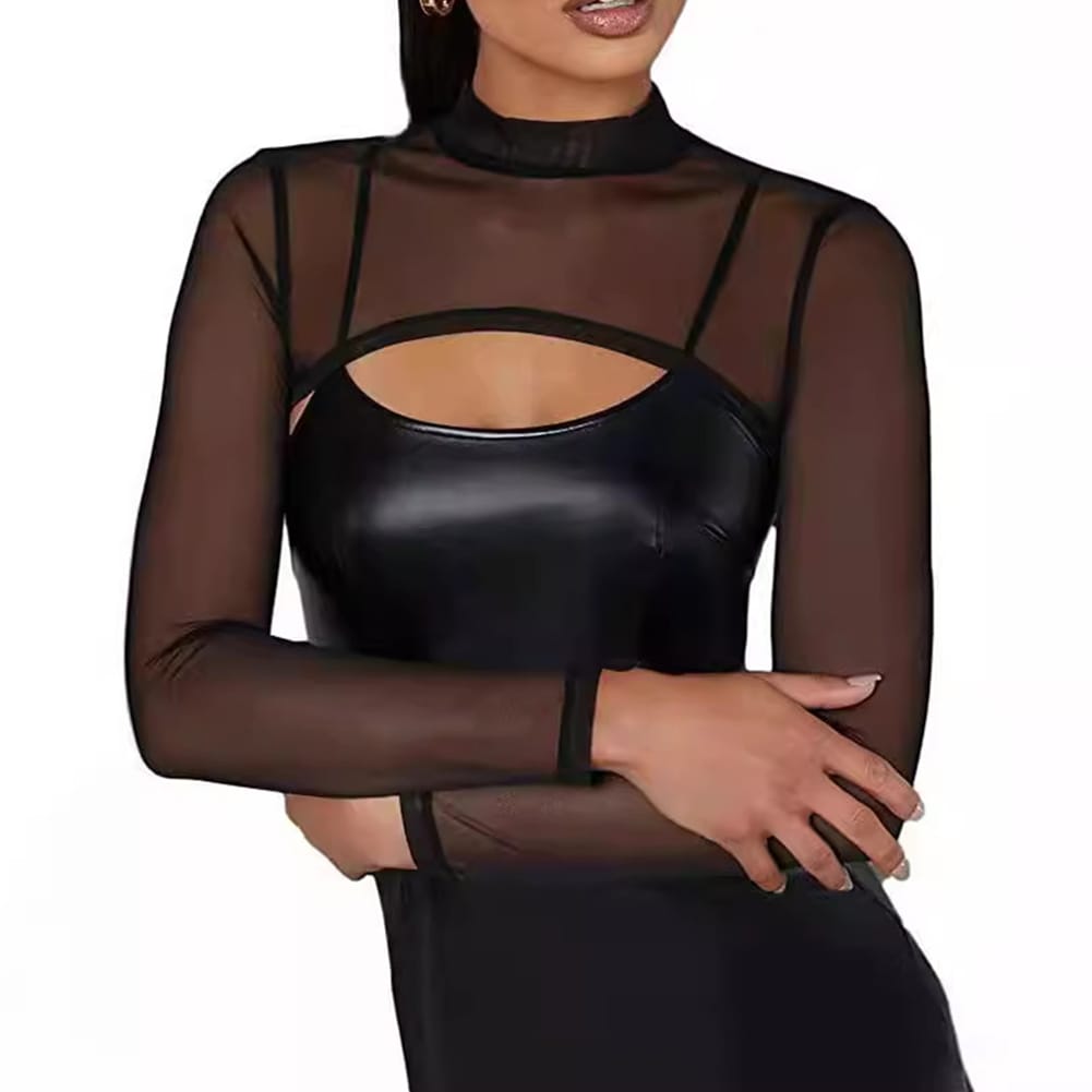 Trendy Sheer Mesh Crop Top