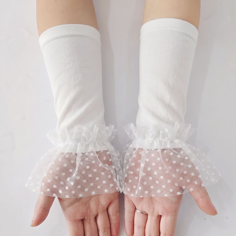 Premium Polka Dot Tulle & Lycra Sleeve Extensions