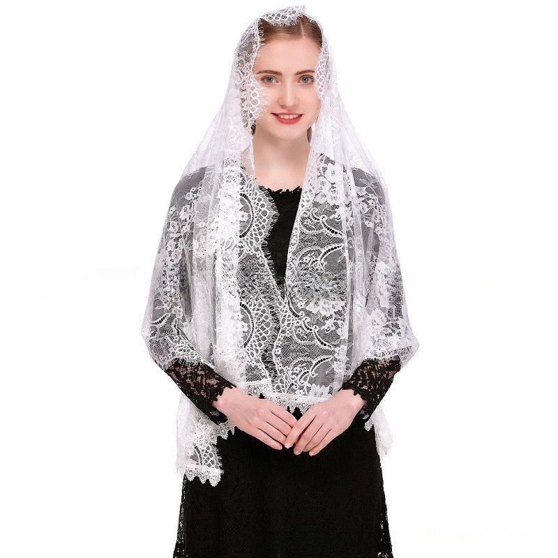 Luxury French Lace Evening Hijab Scarf