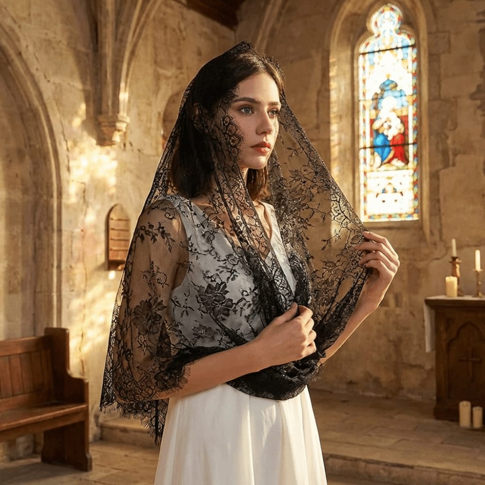 Premium Round French Lace Veil