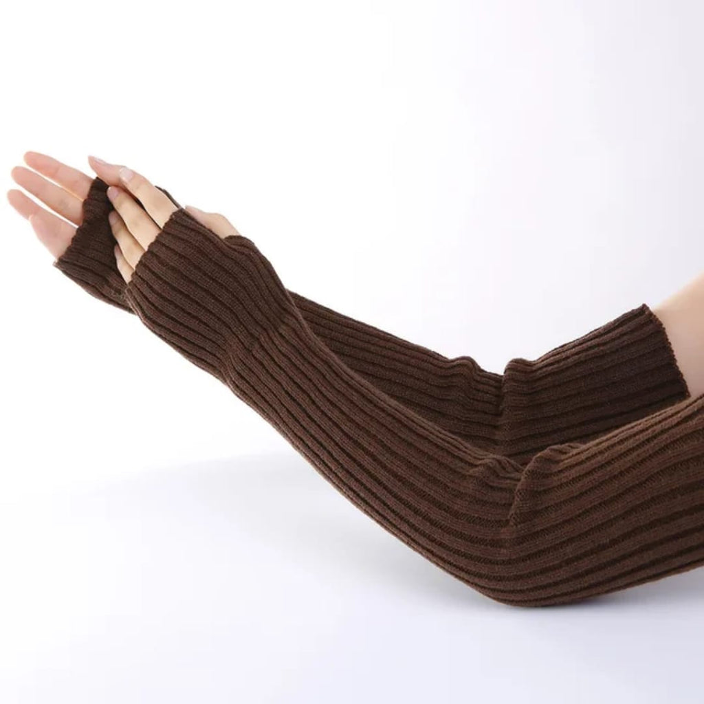 Premium Long Ribbed Knit Arm Warmers