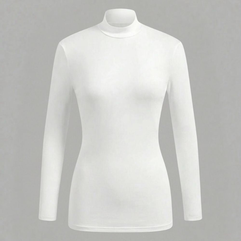 Premium Pure Cotton Mock Neck Top