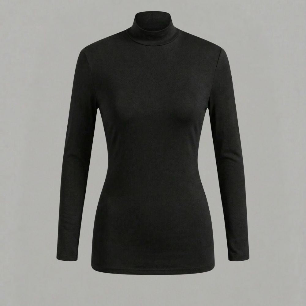 Premium Pure Cotton Mock Neck Top