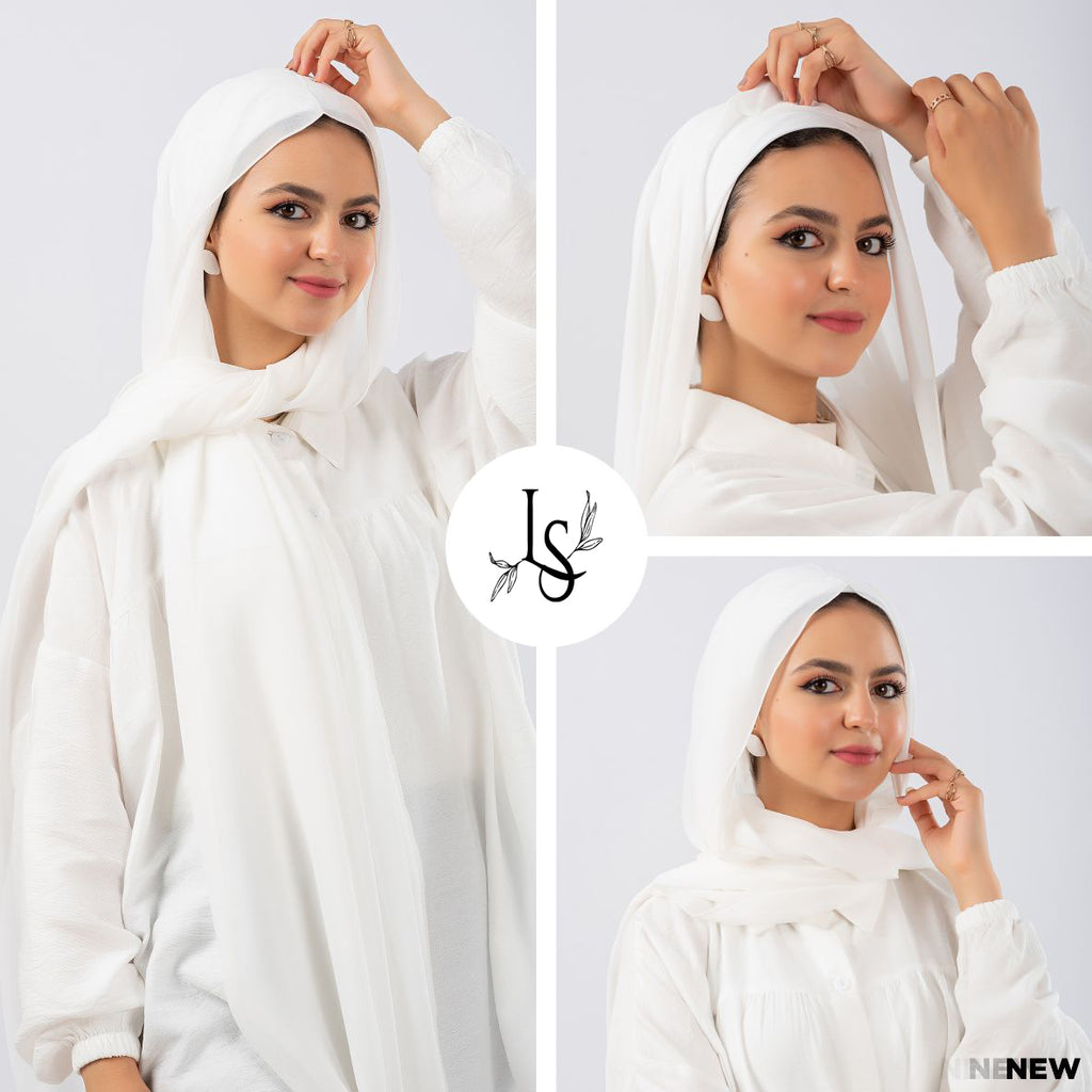 Chiffon veil with a healthy bandana