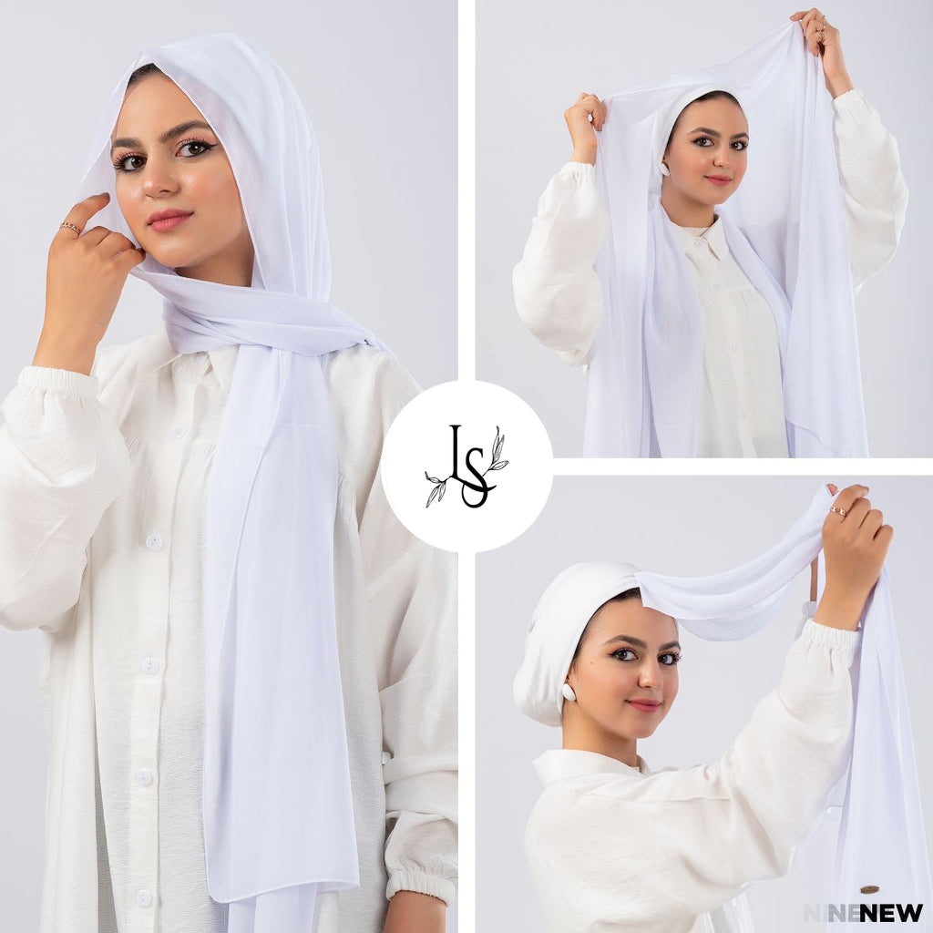 Chiffon veil with a healthy bandana